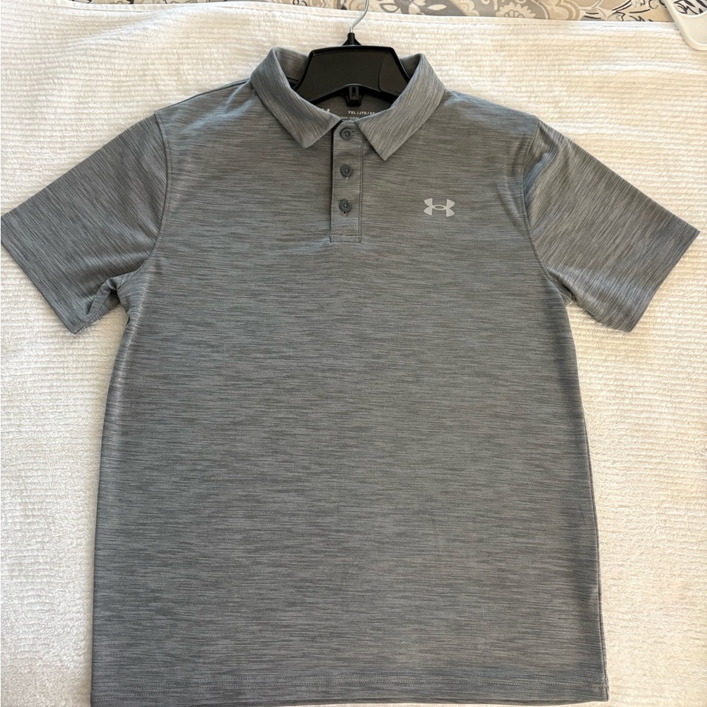 Youth XL (size 16) Under Armour Gray Performance Polo Shirt